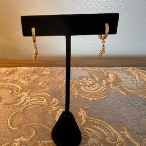 Evry Jewels Lightning Hoop Drop Earrings